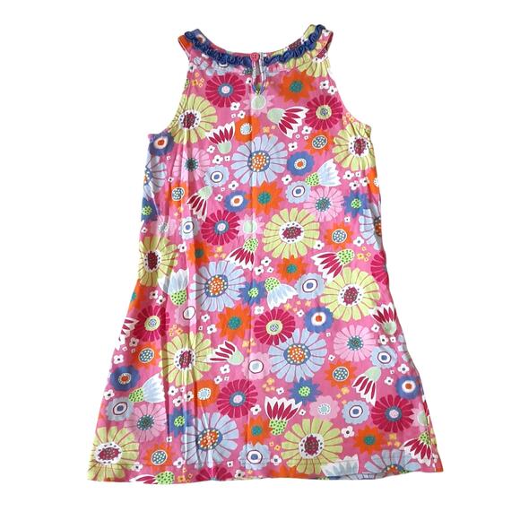 Hanna Andersson Shift Dress Girls 5/6 Retro Mod Floral Multicolor Y2K Summer - Picture 2 of 8